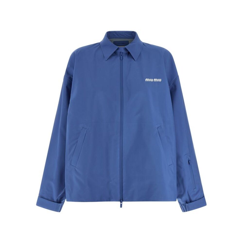 Miu Miu Blue Recycled Polyester Shell Women's Jacket